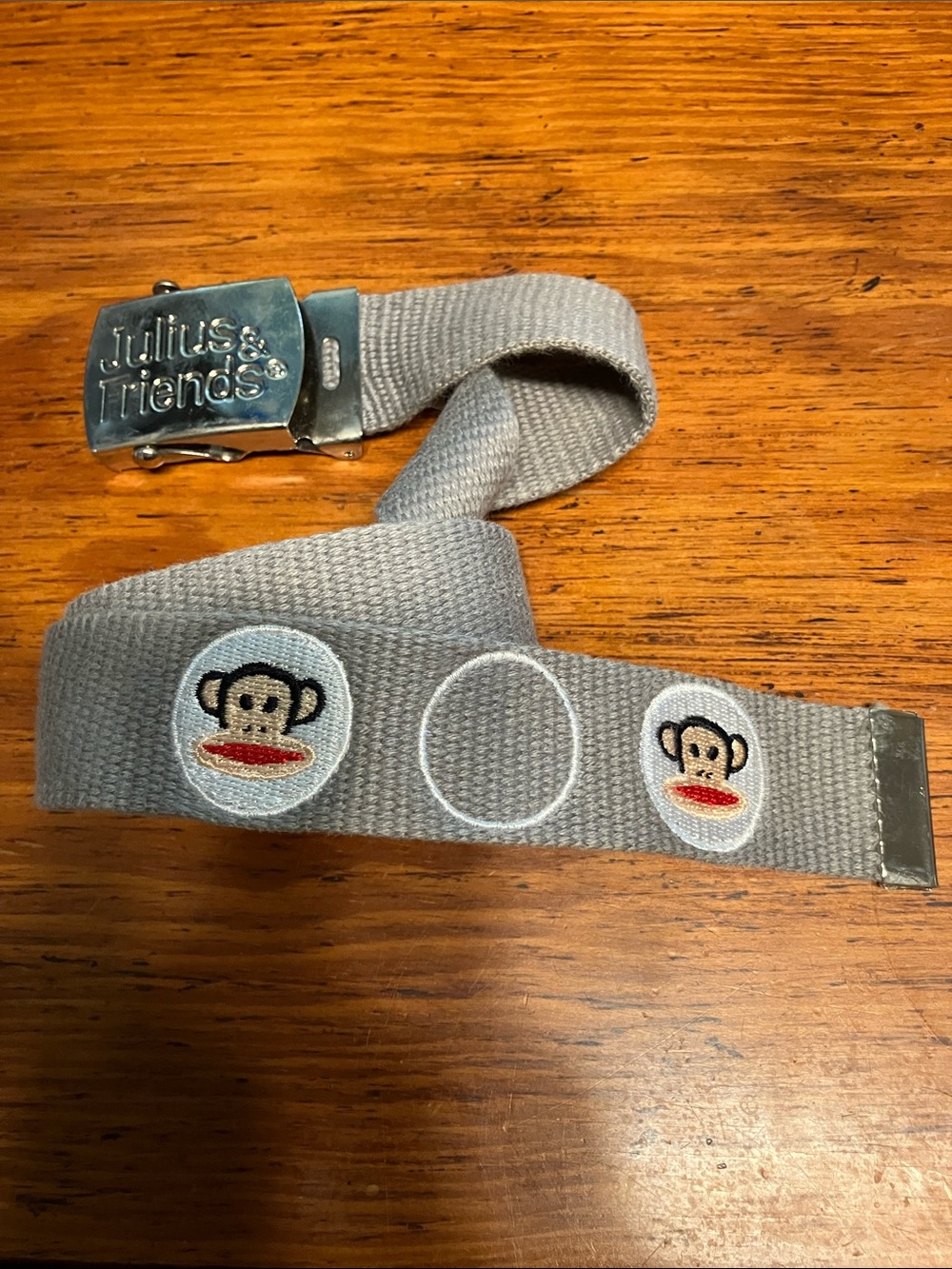 Gray Webbing Belt with Monkey Patches